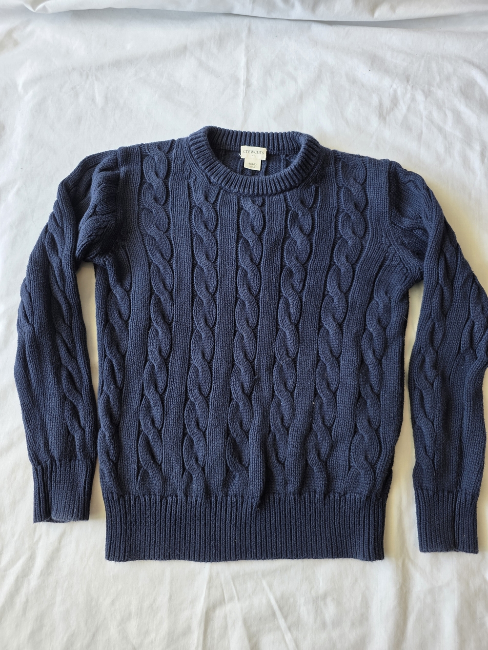 Crewcuts Navy Cable-Knit Crewneck Sweater